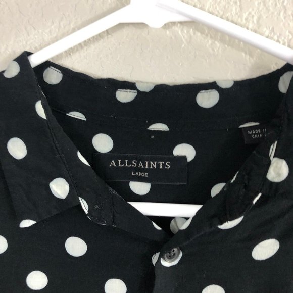 SOLD All Saints Rolla Polka Dot Button Down Shirt - Picture 3 of 5